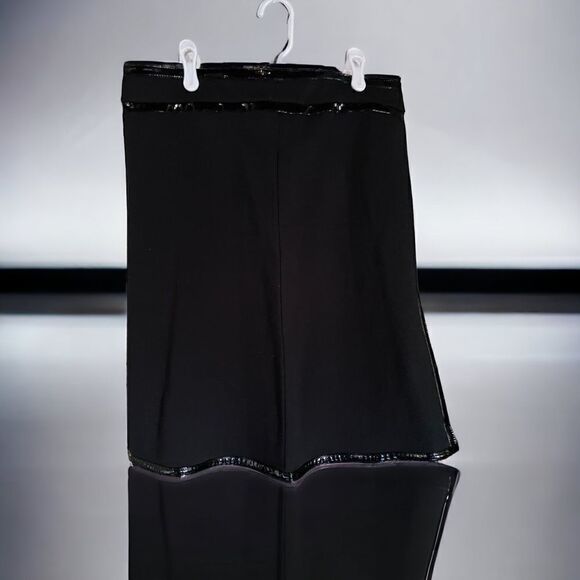 WD NY l Leather Accent Skirt l Front Pleat l Soft Stretch l Side Zip l 8 l NWT - Picture 3 of 8